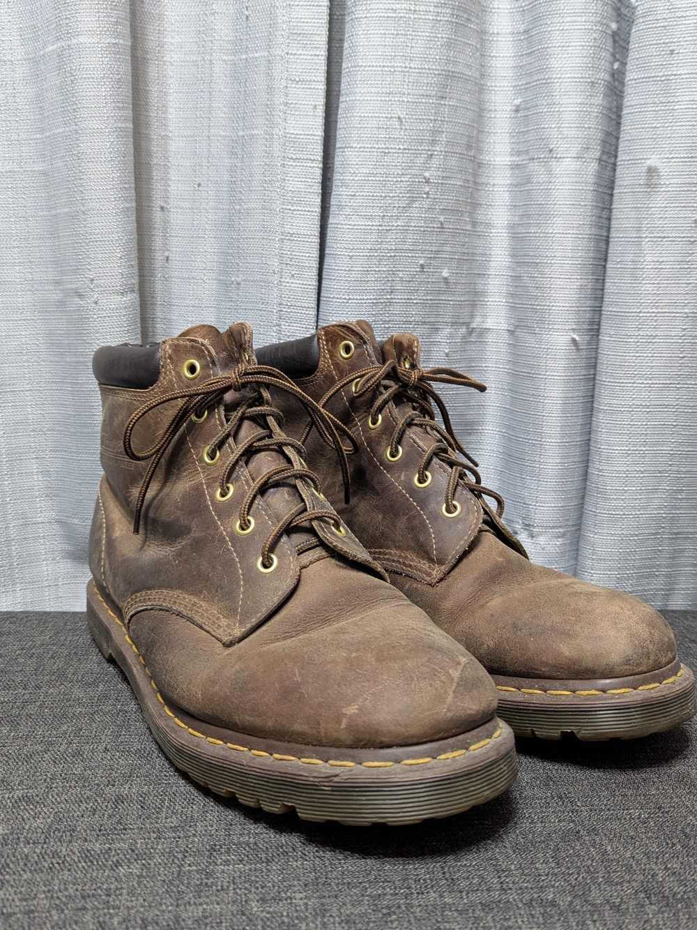 DR MARTEN'S AIR CUSHION SOLES LACE UP BROWN SHOES BOOTS MEN'S 13